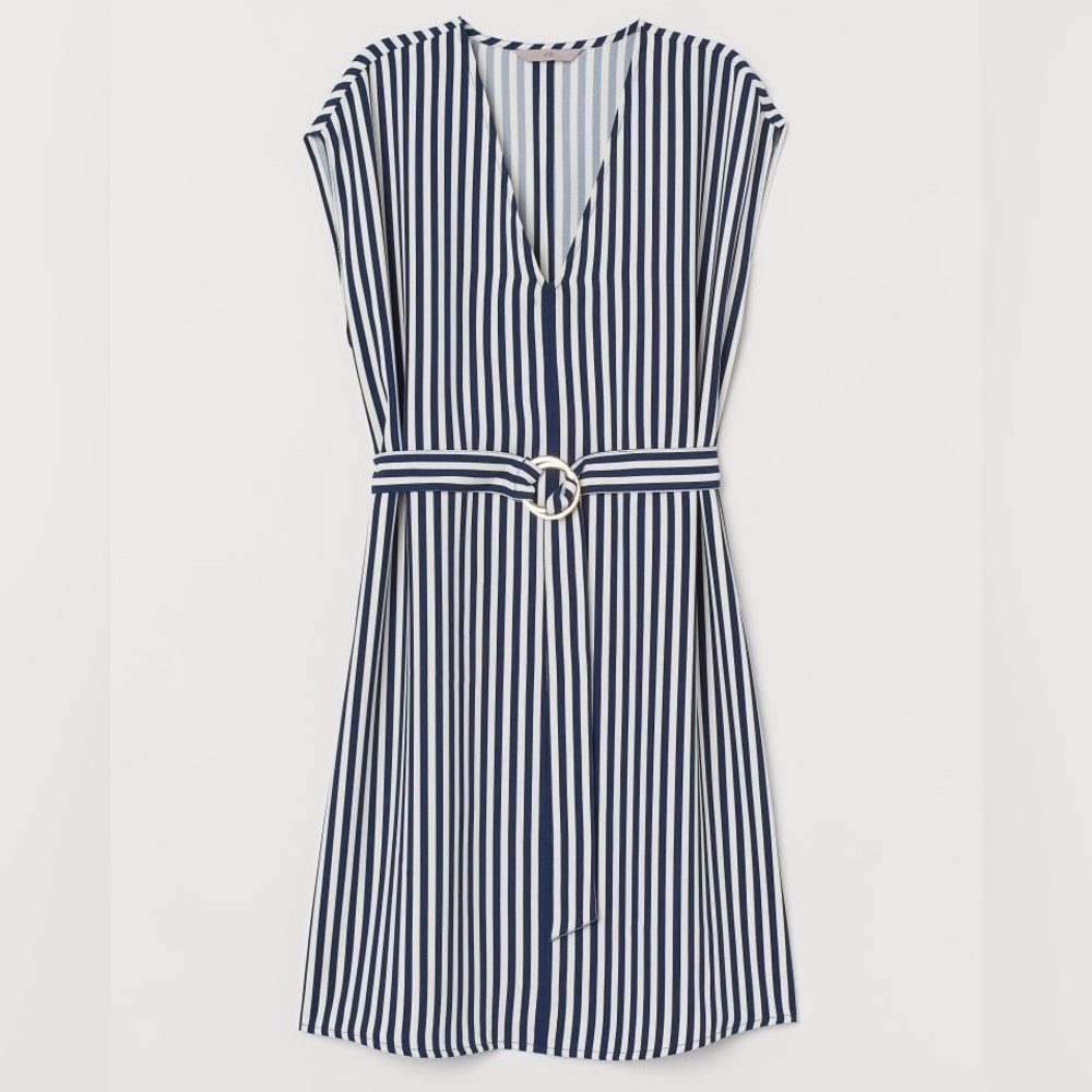 H&M Striped Dress with Belt - Picture 2 of 3